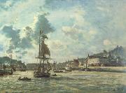 Johan Barthold Jongkind Entrance to the Port of Honfleur (Windy Day) (nn02) USA oil painting reproduction